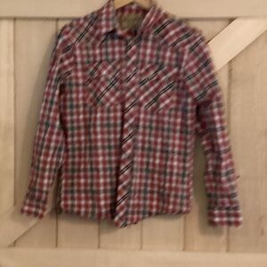 Boys Wrangler Retro pearl snap button down long sleeve, size XL